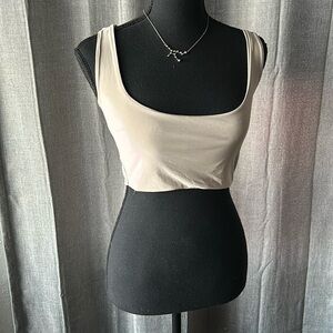 Cream Prettylittlething Crop Tank